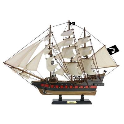 Wooden Thomas Tew's Amity Sails Limited Model Pirate Ship - 26"