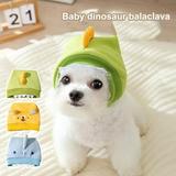 MeijuhugaF Pet Hat Small Dinosaur Shape Warm Soft Comfortable to Wear Quirky Dog Headgear Photography Accessories