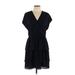 Point Sur Casual Dress - Popover: Black Solid Dresses - New - Women's Size 12