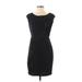 MM Couture by Miss Me Casual Dress - Sheath Scoop Neck Short sleeves: Black Solid Dresses - Women's Size Medium