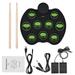 Btuty Electronic drum Pedals Kids Children Drum Pads 2 Roll-Up Touch Sensitive Set Roll-Up Touch Kit 9 Drum Kids Children (No Touch Sensitive Drum Sensitive Drum Kit Pads 2 Pedals Drum Set BUZHI