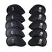 Aoanydony 10x for Golf Iron Head Covers PU Nylon for Golf Club Headcovers Waterproof Black 17x10cm