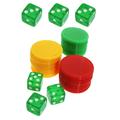 24pcs Poker Chip Set Six Sides Dice Game Dice Game Chips Holdem Poker Set Bingo Chips for Math Practice Poker Chips Game Tokens