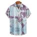 DDAPJ pyju Men s World Map Printed Hawaiian Shirts Vintage Bowling Shirt Regular Fit Summer Casual Button Down Shirts Military Bases Graphic Shirt Flash Deals Light Blue XXL