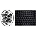 Black Powder Coated Galvanized Wire Rope 3/32 7X7-100 200 250 500 1000 Ft (500 Ft Reel)