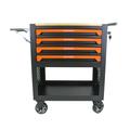 4 Drawers Rolling Tool Cart Utility Tool Box with Wheels Wood Top Mechanic Tool Storage Organizer Cabinet Multi-functional Tool Chest With Adjustable Shelf for Garage Warehouse Workshop Repair Shop