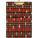 Hyjoy Stewart Royal Modern Tartan with Snowflakes Clipboard Acrylic Fashion Letter A4 Size Clipboards with Metal Clip for Office School -12.5x9in