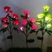 Landscape Light Realistic Looking Waterproof Vivid Color Clear Veins Energy-saving Enhance Atmosphere Stainless Steel LED Solar Simulation Rose Flower Light Decor for Home