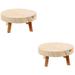 2 PCS Tripod Cake Stand Retro Food Fruit Cakes Plants Wood Decor Step Stool Storage Tray Rack