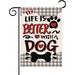 Rdsfhsp Dog Garden Flag 12x18 Inch Life is Better with a Dog Buffalo Plaid Check Double Sided Small Pet Welcome Flag Decoration for Yard Outside Party Farmhouse