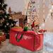 Bjutir Christmas Tree Storage Bag Durable Handles And Zippers Wide Opening Extra Large Storage Container For Trees And Decorations Red 120*50*38Cm