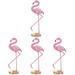 4pcs Flamingo Statue Pink Resin Flamingo Lawn Ornament Garden Yard Decoration