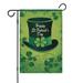 St. Patrick s Day Garden Flag Irish Garden Flag Leprechaun Hat Shamrock Clovers Rustic Holiday Seasonal Outdoor Flag 12.5 Ã—18 Linen Vertical Double Sided Garden Flag for Home garden Decor