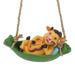 Yellow Cow Playing Guitar Garden Statue - Vivid Hanging Resin Cattle Sculpture for Lawn Patio and Courtyard Decoration