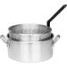 Bayou Classic 1201 10-qt Aluminum Fry Pot Features Perforated Aluminum Basket Heavy Duty Riveted Handles Perfect For Deep Frying French Fries Hush Puppies Fish & Chicken