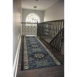 Custom Size Rug Runner Traditional Vintage Distressed Looks Medallion Design Hotel Quality Cut To Size Oriental Isfahan Navy Blue Runner Rug Customize by Feet