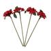 vivid berry branches 4 Pcs Vivid Simulated Berry Branches Adorable Lovely Berry Adornments (Red)