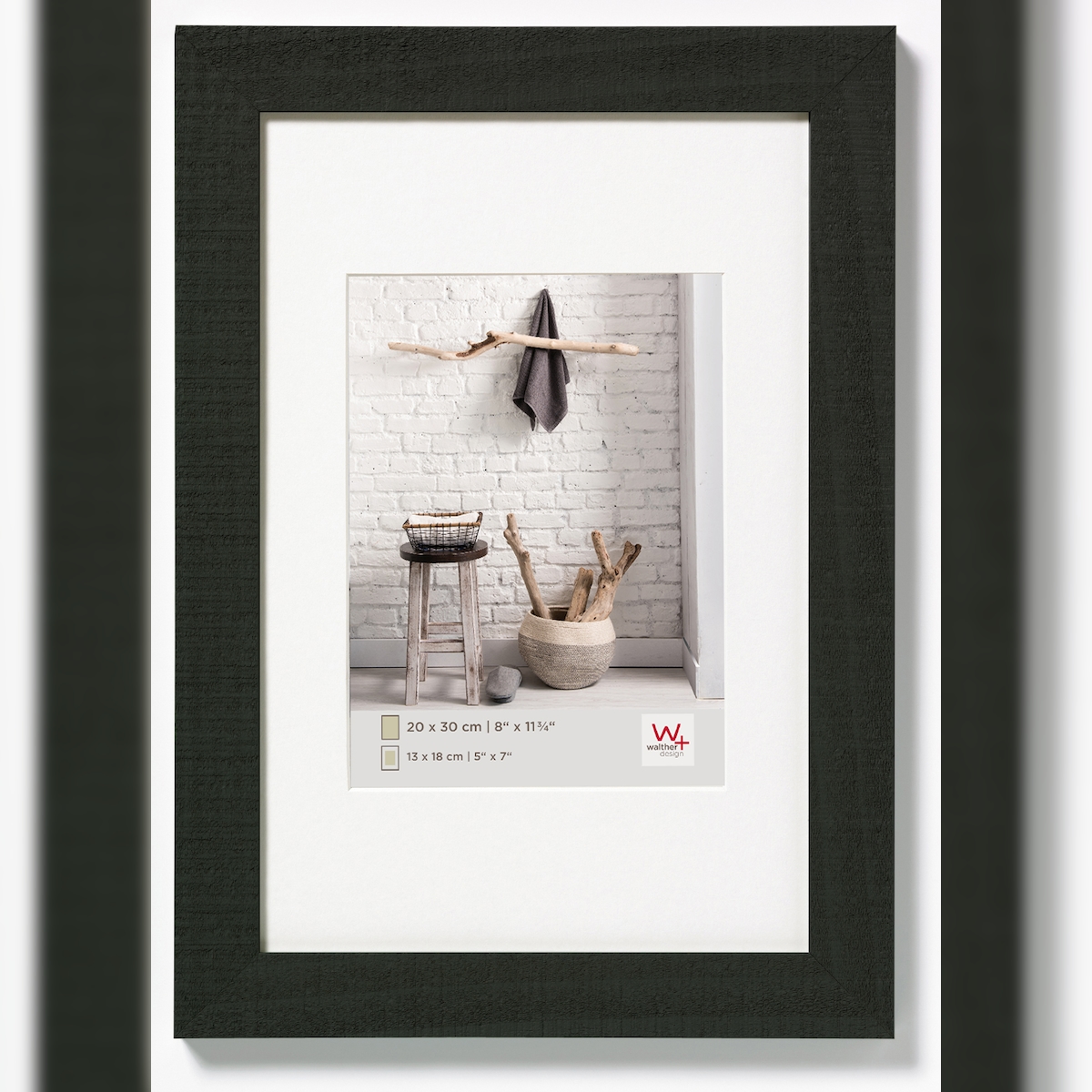 walther + design Home Holz Bilderrahmen 15x20 cm SCHWARZ Image