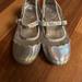 Disney Shoes | Disney Store Little Girls Sz 12 Silver Shiny Princess Dress Up Shoes - Guc | Color: Silver | Size: 12g