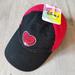 Disney Accessories | Disney Love Hat Mickey Minnie Mouse Black Red Baseball Cap Cotton Adjustable | Color: Black | Size: Os