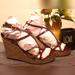 Nine West Shoes | Nine West Brown & Tan Wedge Sandal * *Part Of 1/$15 & 2/$25 Sandal Deal! | Color: Brown/Tan | Size: 8