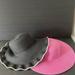 Nine West Accessories | Large Sunshade Hats Set Of 2 | Color: Black/Pink/White | Size: Os