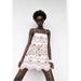 Zara Dresses | New Nwt Zara Red/White Embroidered Mini Dress Size M Scalloped Join Life | Color: Red/White | Size: M