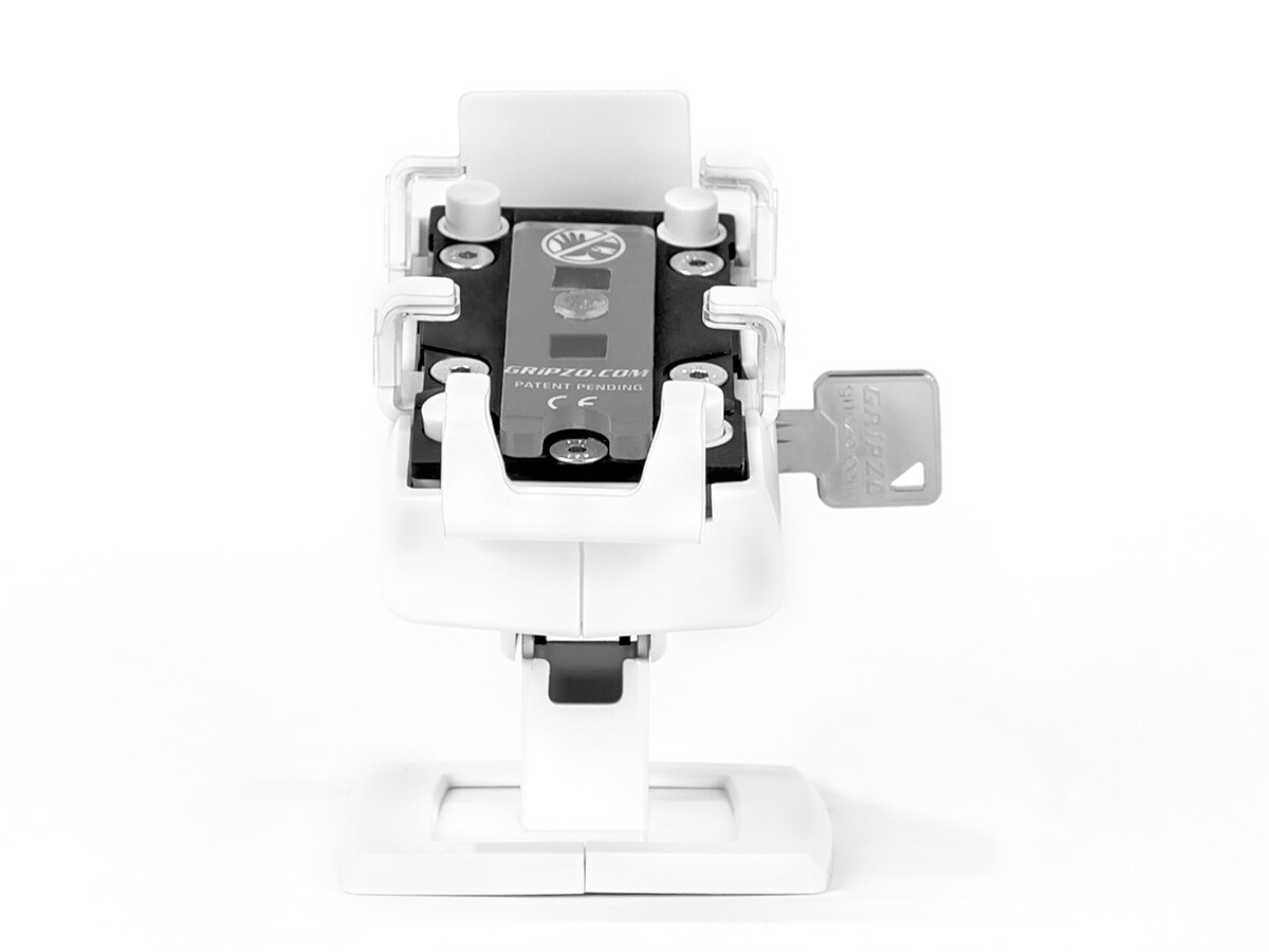 Gripzo Smartphone Tischhalter XL für iPhone 7 - 12 inkl. PRO/MAX, weiß