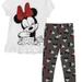 Disney Matching Sets | Little Girls Minnie Legging And Short Sleeve T-Shirt Set, 2 Piece, 6 | Color: Gray/White | Size: 6g