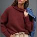 Anthropologie Sweaters | Anthropologie Maeve Athena Chunky Knit Maroon Ribbed Wool Sweater, Xs | Color: Purple/Red | Size: Xs