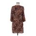 Richard Allan x H&M Casual Dress Mock 3/4 Sleeve: Brown Print Dresses - New - Women's Size 2