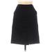 Eddie Bauer Wool A-Line Skirt Knee Length: Black Print Bottoms - Women's Size 8