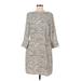 H&M Casual Dress High Neck 3/4 sleeves: Gray Zebra Print Dresses - Women's Size Medium