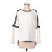 Mi ami Pullover Sweater: Ivory Color Block Tops - Women's Size Small