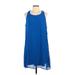 Tacera Casual Dress - A-Line Scoop Neck Sleeveless: Blue Print Dresses - Women's Size 1X