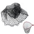 Rubber Fly Fishing Net Replacement for Fish Landing Net Depth 24.8" CIRC 20.5",Soft Rubber Mesh Net Large Size (Medium(Fit Hoop:APPR.15.7" to 17.7"), Black