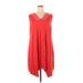 Adrianna Papell Casual Dress - Mini V Neck Sleeveless: Red Solid Dresses - Women's Size 2X