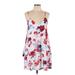 Peach Love Casual Dress: White Floral Dresses - Women's Size Large