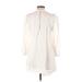Free People Casual Dress - Mini Plunge 3/4 sleeves: Ivory Print Dresses - Women's Size X-Small