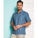 Blair Men's John Blair Short-Sleeve Guayabera Shirt - Blue - LGE