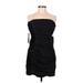 Aqua Casual Dress - Mini Open Neckline Sleeveless: Black Print Dresses - New - Women's Size Large