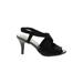 Bandolino Heels: Slingback Stilleto Cocktail Party Black Solid Shoes - Women's Size 9 - Open Toe