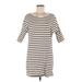 H&M Casual Dress - Mini Scoop Neck 3/4 sleeves: Ivory Print Dresses - Women's Size Medium