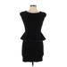Alice + Olivia Casual Dress - Mini Crew Neck Short sleeves: Black Print Dresses - Women's Size 10