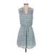 Gap Casual Dress - Mini V-Neck Sleeveless: Blue Dresses - Women's Size X-Small