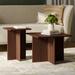 CG INTERNATIONAL TRADING Square Fluted Nesting Coffee Table - Low Profile 2 Piece Square Coffee Table Set - Living Room Furniture - Modern Home Decor | Wayfair