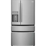 Frigidaire 35.7" x 34.6" French Door Refrigerator 26.3 cu. ft. Energy Star Refrigerator in Black/Gray/White | 70.2 H x 35.7 W x 34.6 D in | Wayfair