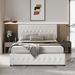 Lark Manor™ Andam PU 4 Drawer Storage Platform Bed Frame w/ Tufted Adjustable Headboard Upholstered/Faux leather in White | Queen | Wayfair