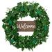Northlight Seasonal Shamrock Welcome Sign St. Patrick's Day Twig Wreath 20-Inch in Green | 20 H x 20 W x 4 D in | Wayfair NORTHLIGHT SM95527