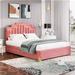 Everly Quinn Zalman Platform Storage Bed Upholstered/Velvet in Pink | 44.9 H x 61 W x 81.1 D in | Wayfair BD9DCF64E15842F2B8EC42FDCE63177C